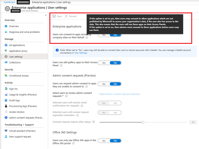 Azure Active Directory attaque par consentement illicite O365